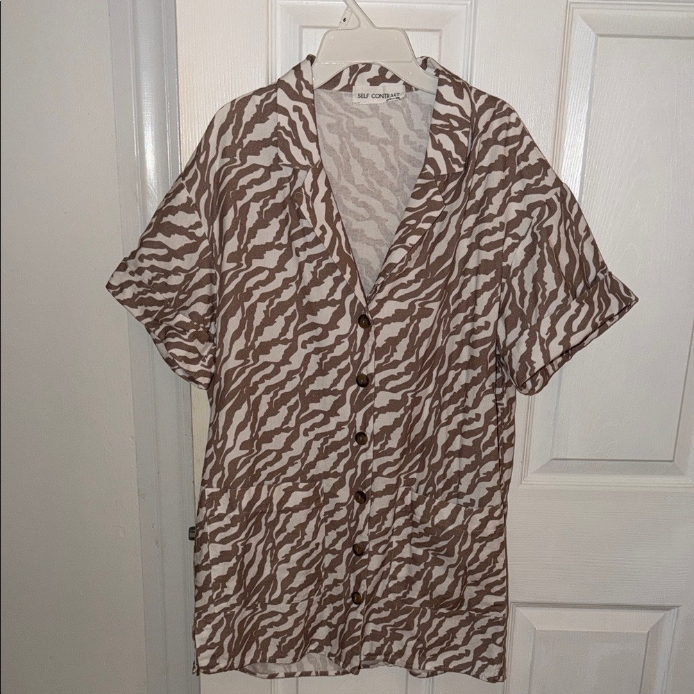 Mini animal print dress with pockets